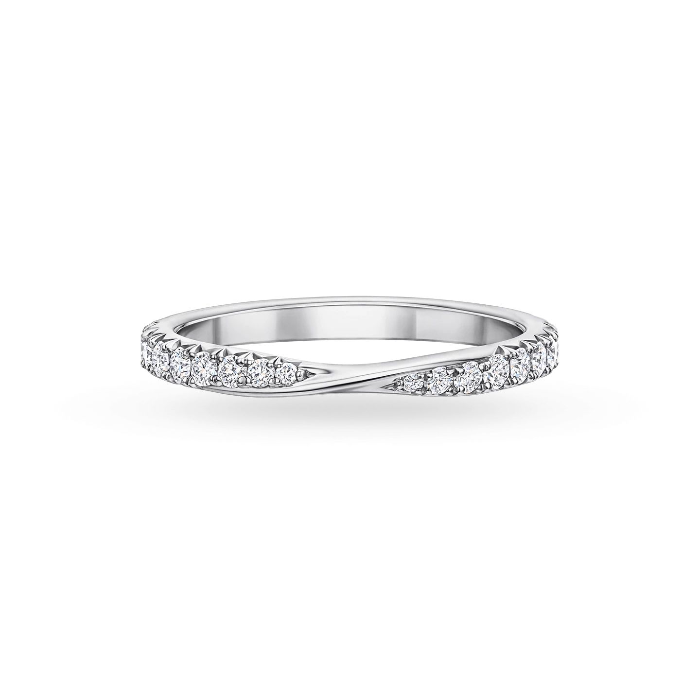 Eternity Cross Love Diamond Wedding Band Ring for Women - 14K White Gold Bridal Engagement Ring WR008 - Perfect for Anniversaries, Proposals & Special Occasions