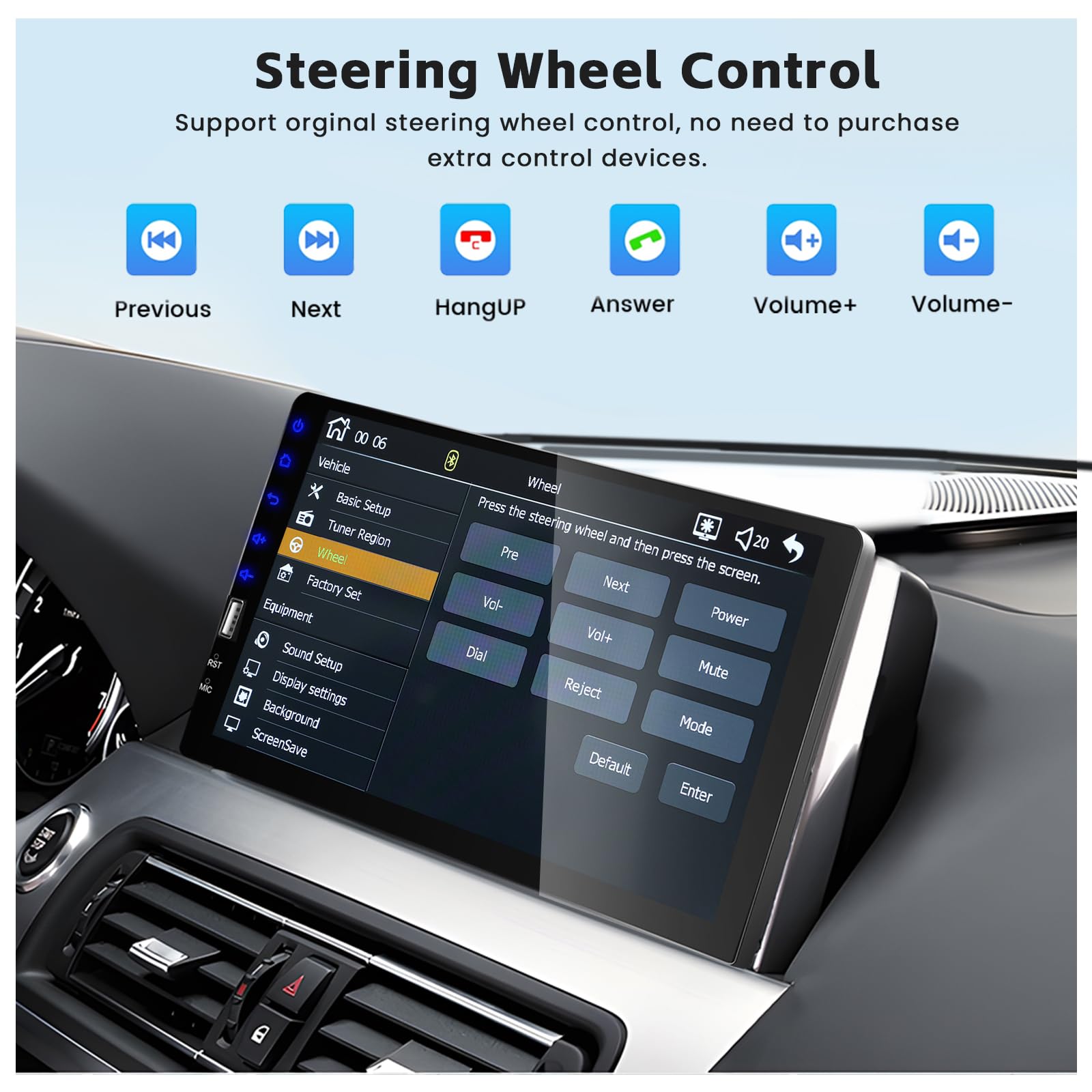 Hikity 9 Inch Single Din Car Stereo with Apple CarPlay & Android Auto - Bluetooth Touch Screen GPS Navigation, Mirror Link, FM, SWC, USB & Backup Camera - Perfect for Road Trips & Daily Commuting