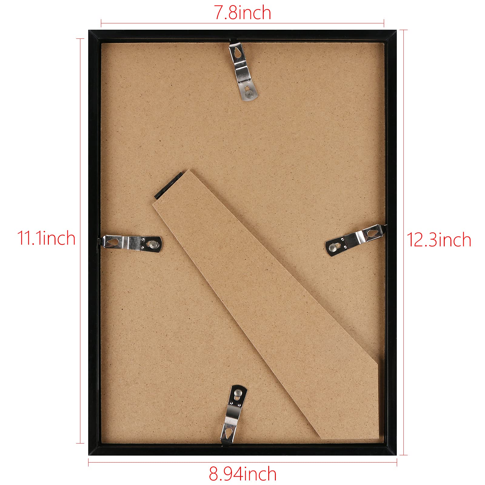 8.5x11 Black Picture Frames - Tabletop/Wall Display for Photos, Arts, Posters