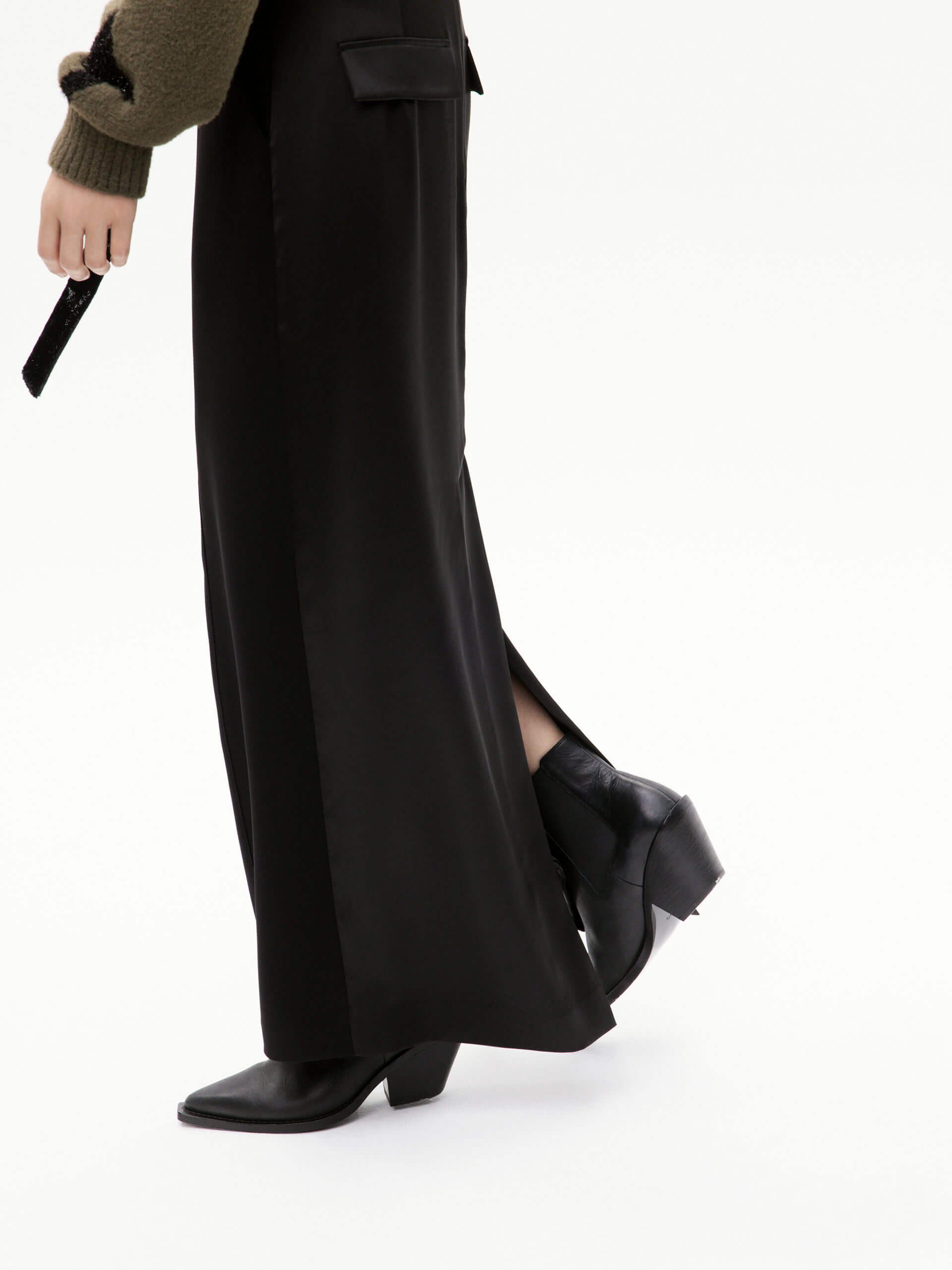 Deconstruct Slit Straight Skirt for Women - High Waist A-Line Midi Skirt with Side Slit | Perfect for Office, Party & Casual Wear