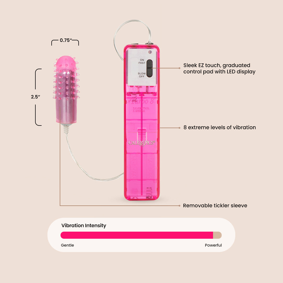 Turbo 8 Accelerator™ Single Bullet Vibrator - 8 Powerful Vibration Levels for Women - Perfect for Solo Play & Couples Intimacy