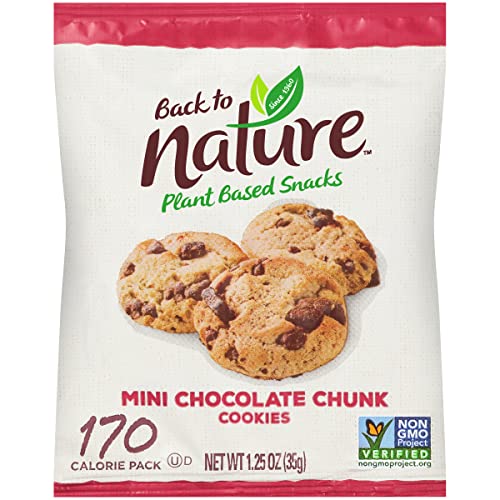 Organic Non-GMO Mini Chocolate Chunk Cookies - 1oz Grab & Go Snack Packs (100 Count) | Healthy Natural Treats for School Lunches, Office Snacks & Travel