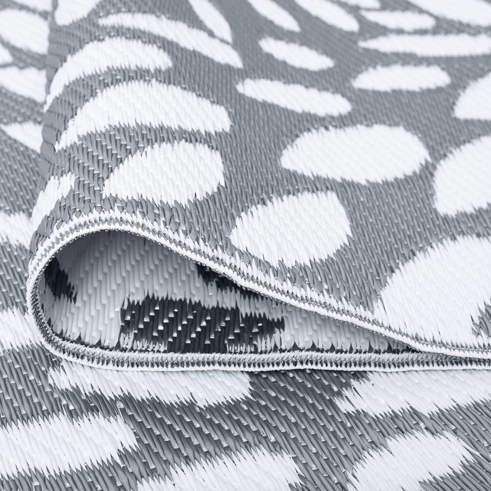 Waterproof & Washable Reversible Plastic Straw Rug 8x10 - Indoor/Outdoor Area Rug for Patio, Porch, RV, Camping & Deck - Durable Grey Outdoor Mat - Perfect for Backyard, Poolside & Beach Use