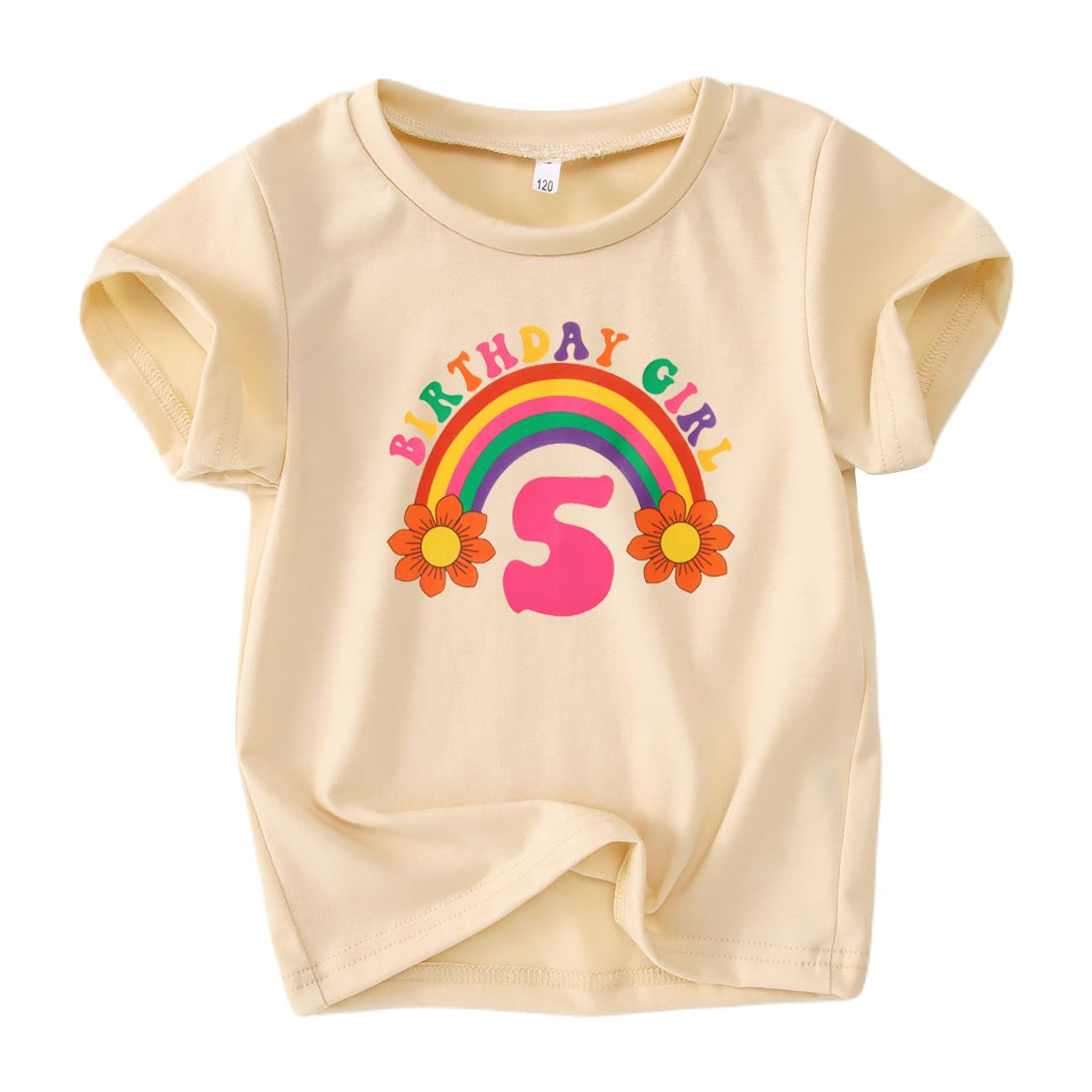 Rainbow Birthday Girl Shirt for Toddler Girls 1-7 Years | Cute Kids Birthday Tee Outfit | Perfect Party Gift & Toddler Tops | Ideal for Birthday Parties, Photo Shoots & Special Celebrations