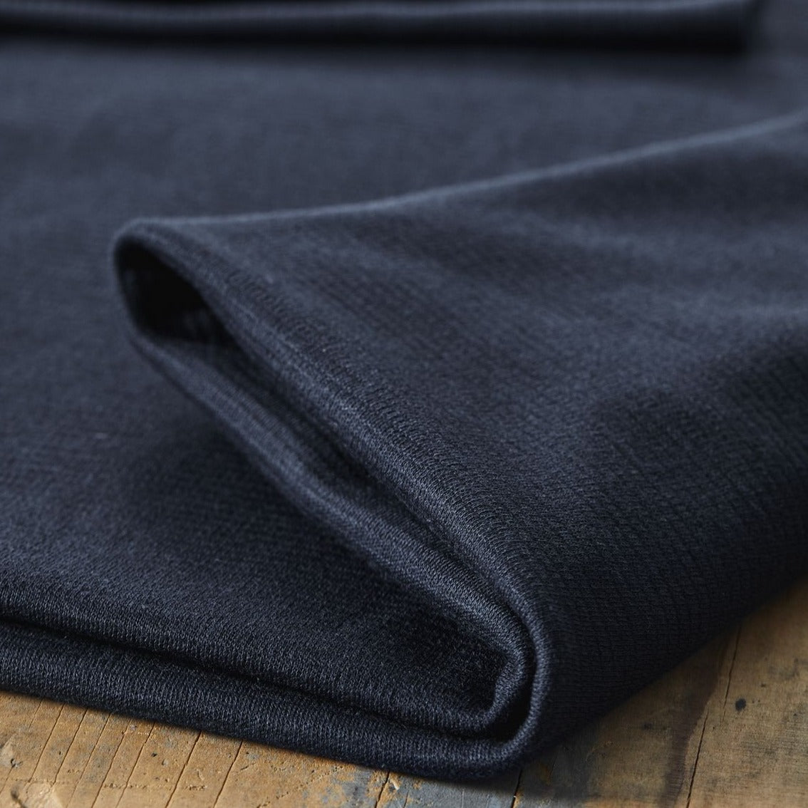Organic Wool Ottoman Knit Throw Blanket - Mind The Maker Indigo Night - Cozy & Warm for Living Room, Bedroom, or Outdoor Use