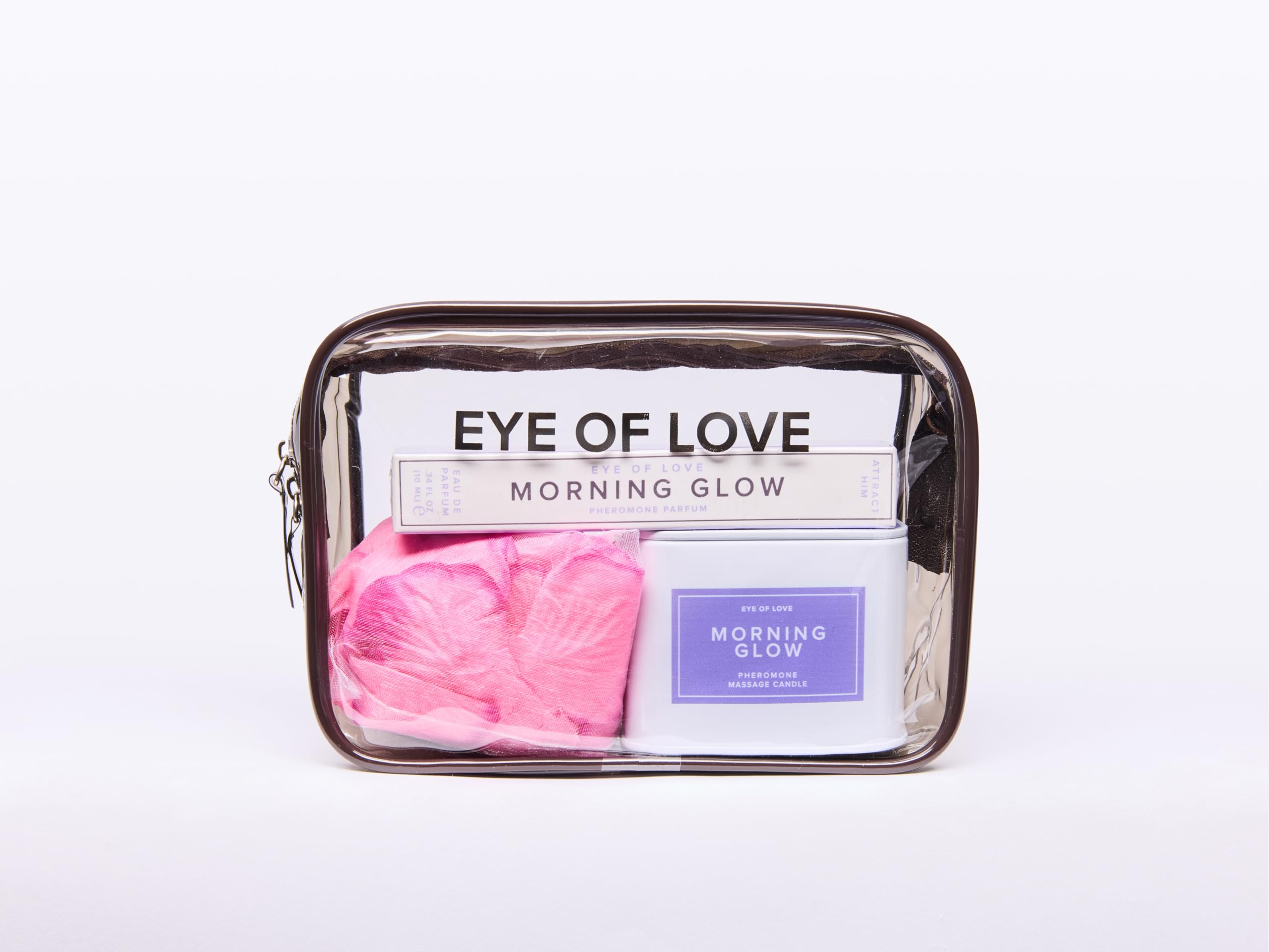 Morning Glow Pheromone Perfume & Candle Gift Set with Rose Petals - Romantic Travel Kit for Couples, Date Nights & Getaways