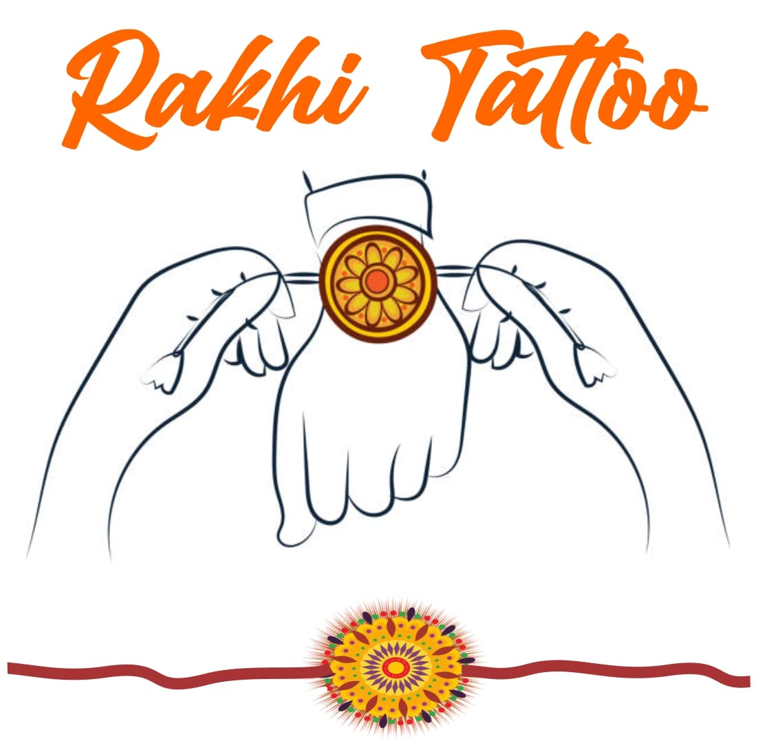 Rakhi Tattoos for Brother - Waterproof Temporary Body Art - Perfect for Raksha Bandhan Celebrations, Sibling Bonding & Festival Gifts