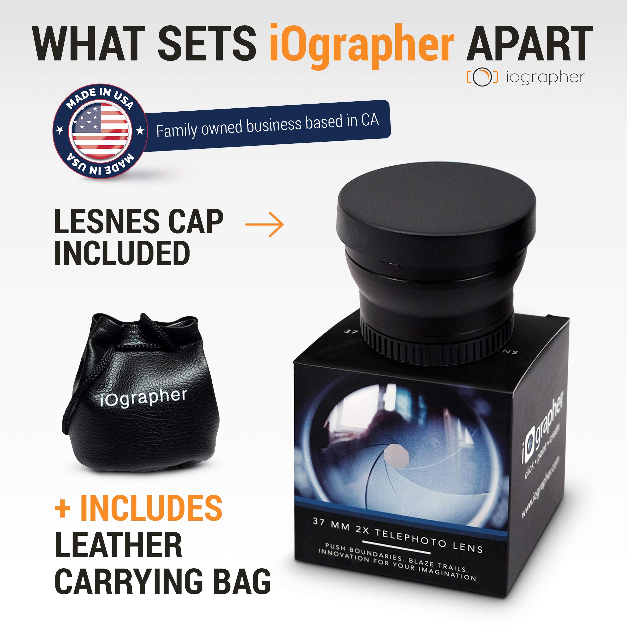 iOgrapher Filmmaking Kit with 37mm 2X Telephoto Lens, Wide Angle Lens & iPad Tripod Mount - Compatible with iPad Air 1/2, 9.7 Pro, 5th/6th Gen - Perfect for Vlogging, YouTube Content Creation & Mobile Photography