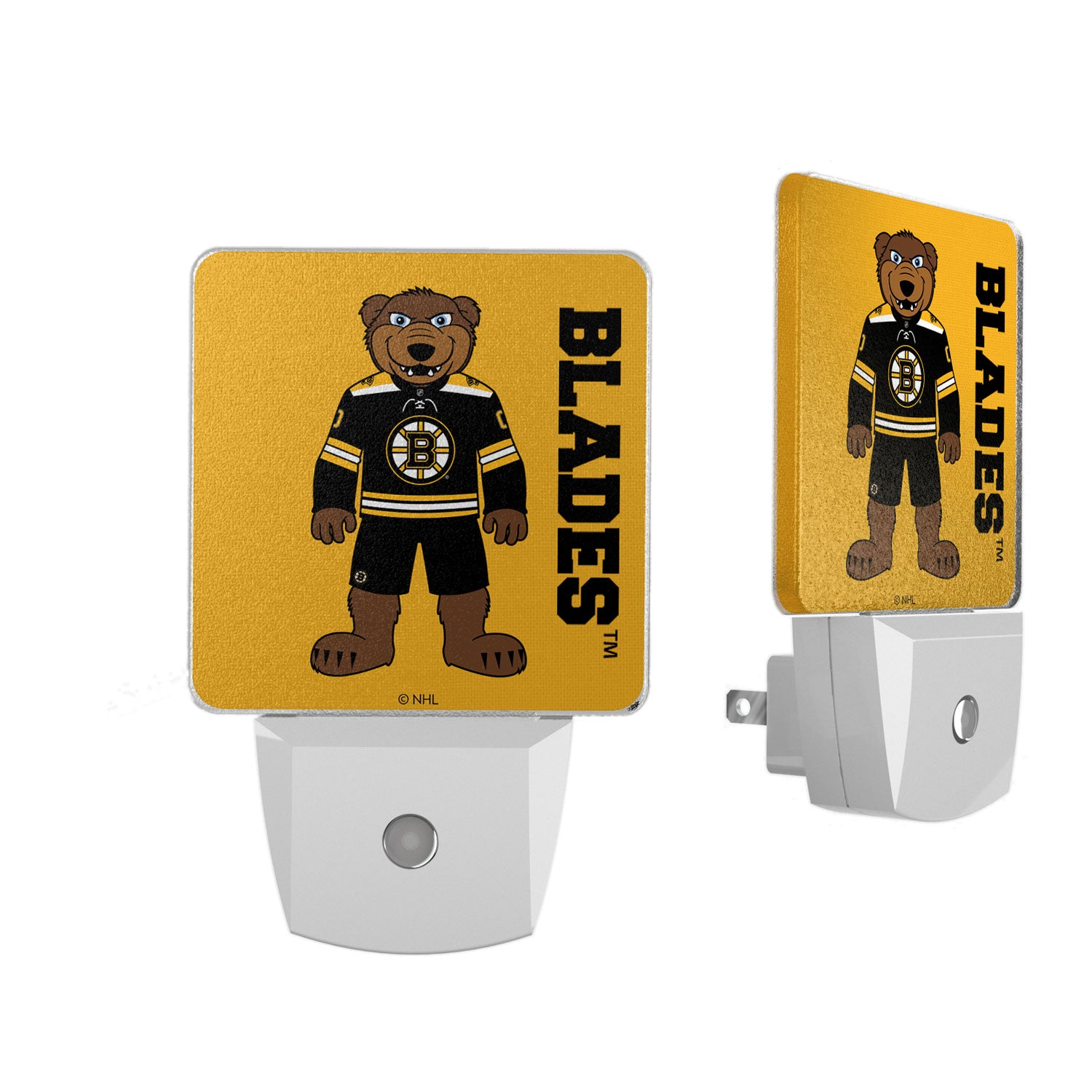 Boston Bruins LED Night Light 2 Pack - NHL Team Logo Bedroom Lamp for Kids & Adults - Perfect for Nursery, Bedside, Hallway, and Gift Giving