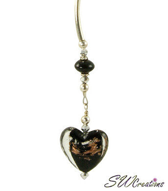 Jet Gold Heart Goldstone Beaded Fan Pull - Elegant Ceiling Fan Chain Pull with Goldstone Beads - Perfect for Home Decor, Bedroom, Living Room & Vintage Style Interiors
