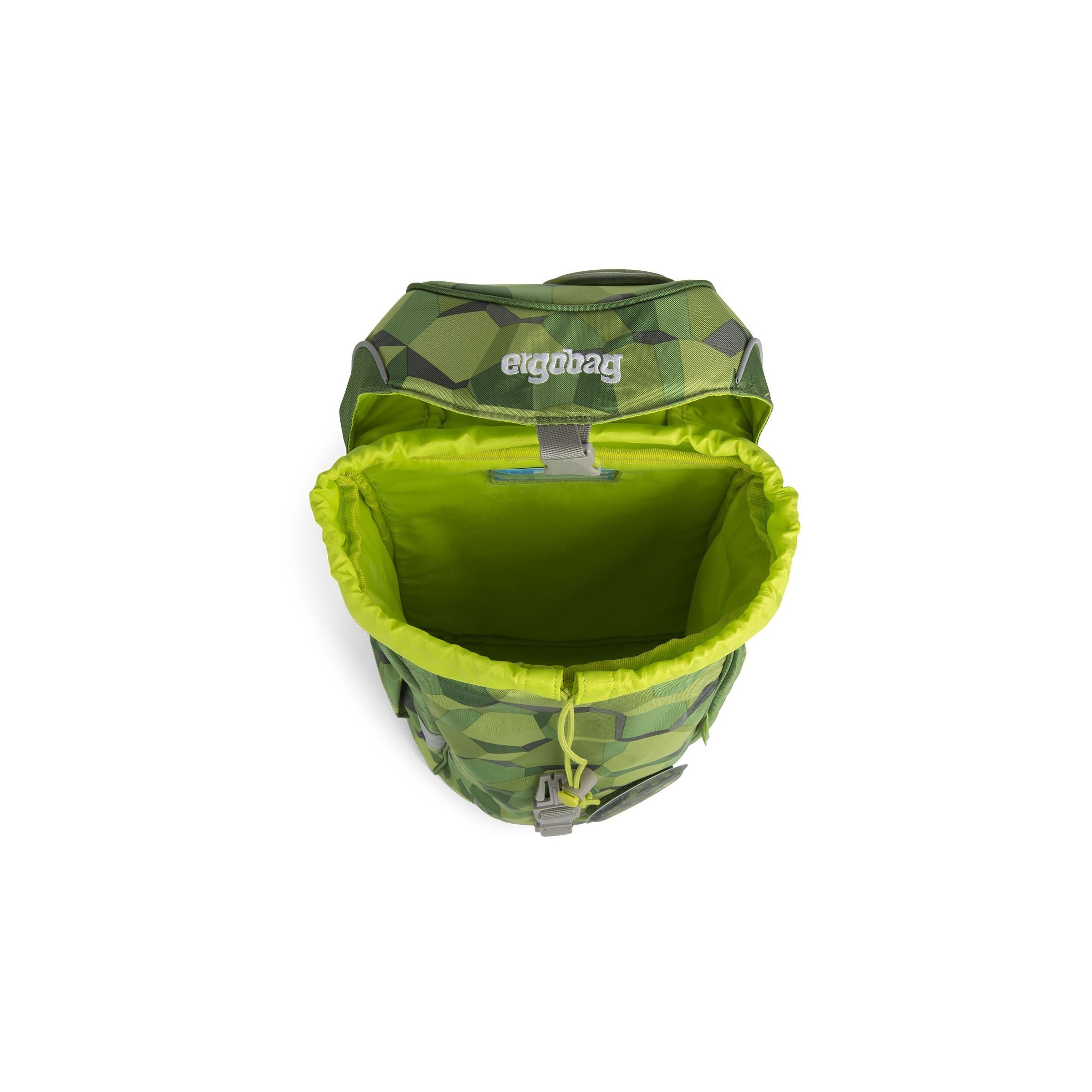 Ergobag Mini Backpack for Kids - Lightweight & Durable School Bag with Green Stones Design | Perfect for Preschool, Daycare & Outdoor Adventures