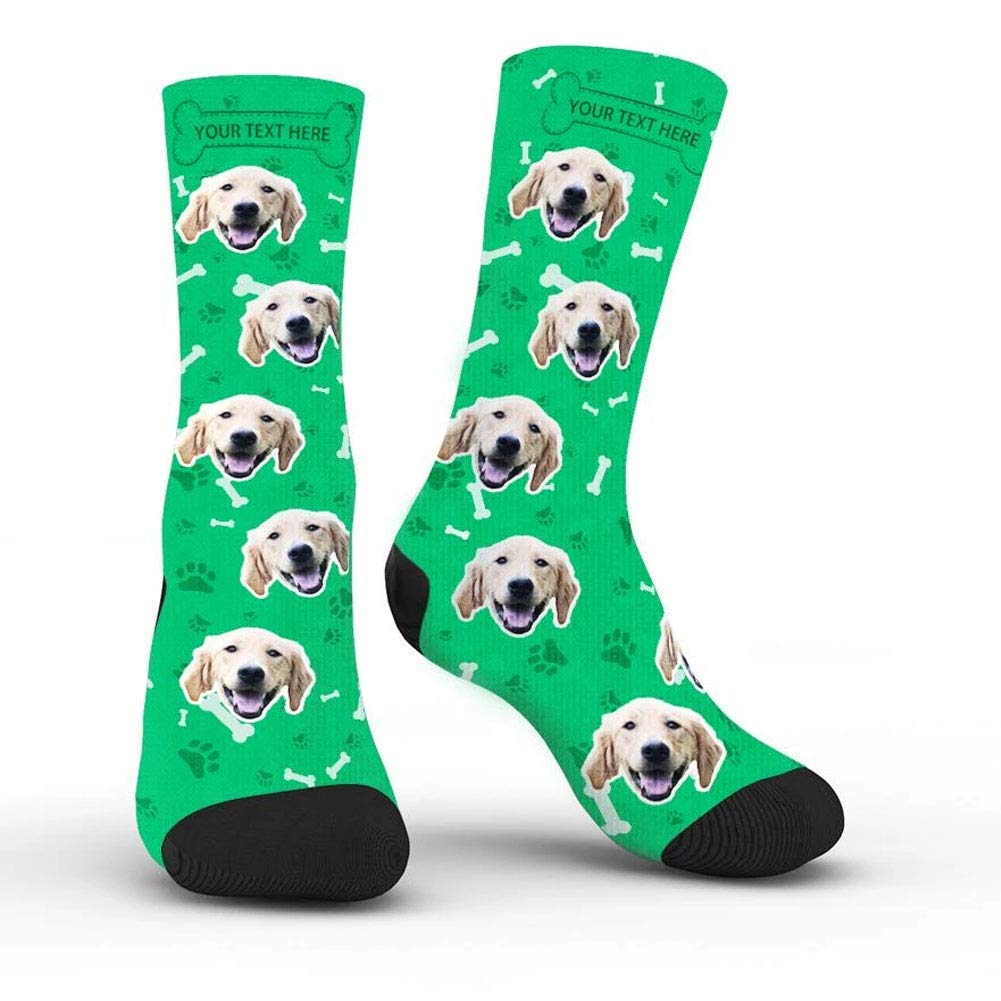 Custom Personalized Dog Face Socks with Name & Photo - Funny Colorful Crew Socks for Men & Women - Perfect Gift for Pet Lovers, Dog Owners & Sock Enthusiasts (Great for Birthdays, Christmas & Casual Wear)
