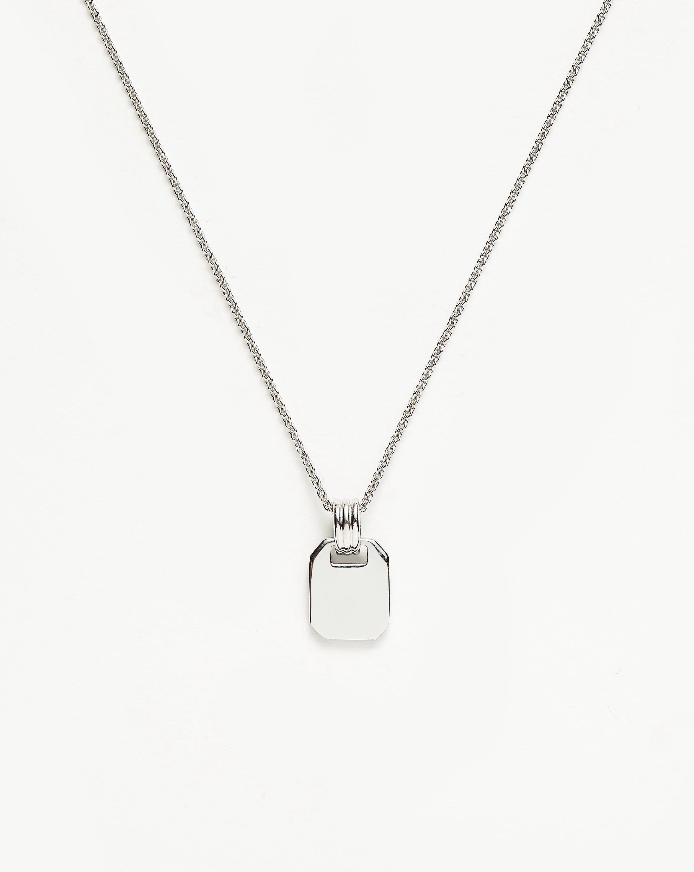 Personalized Engravable Small Tag Pendant Necklace - Sterling Silver 925 Jewelry for Women | Gift for Mom, Wife, Daughter | Birthday, Anniversary, Valentine's Day Present