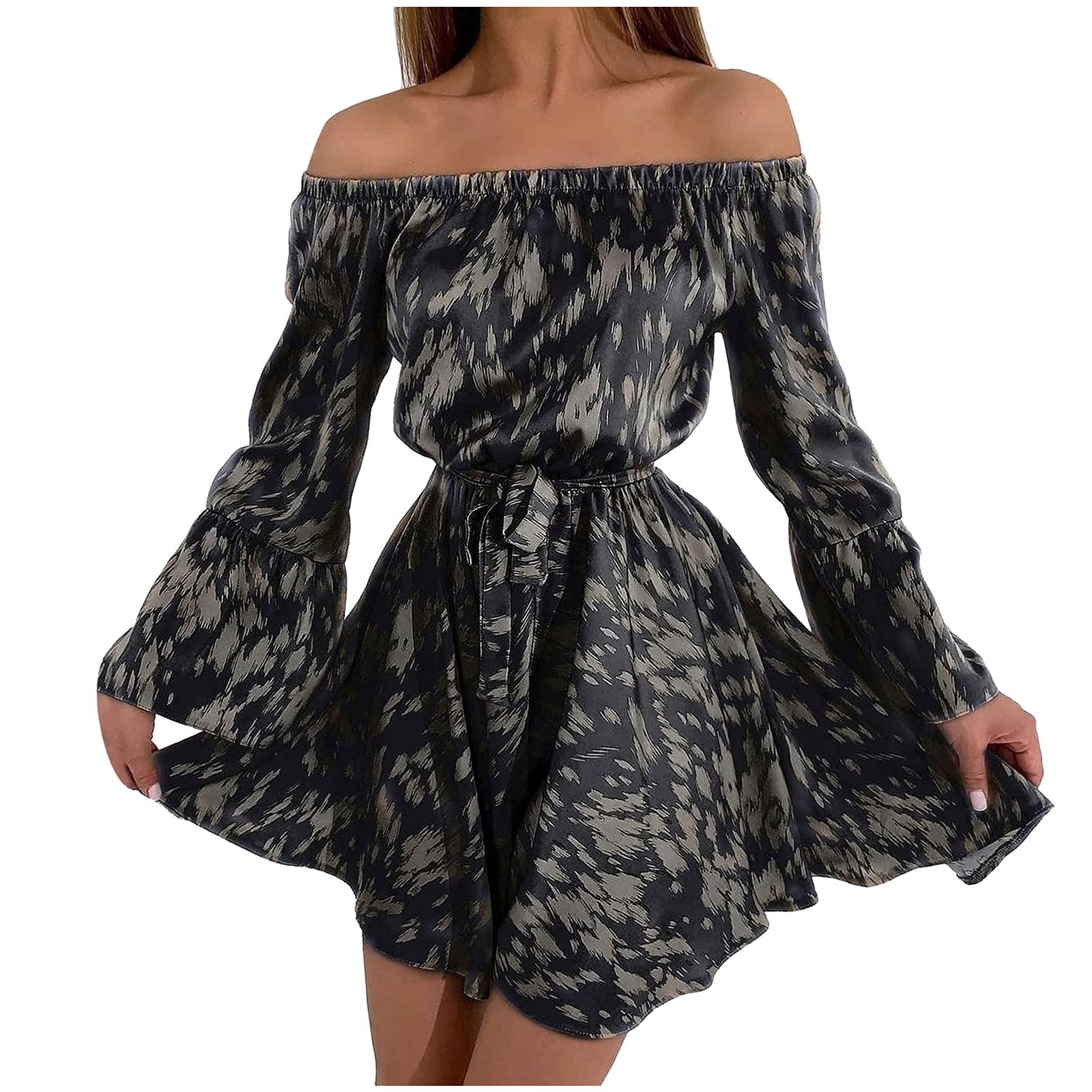 Smooto Women's V-Neck High Waist Ruffle Tiered A-Line Maxi Dress - Summer Long Photoshoot Dress in Black (Size L) | Perfect for Beach Vacations, Date Nights & Formal Events