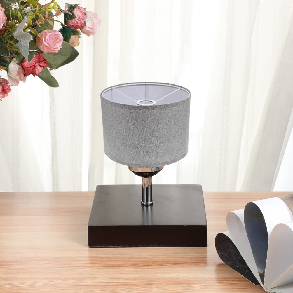 BESPORTBLE Natural Linen Drum Lampshade - Handcrafted E27 Medium Lamp Shade for Bedside, Floor & Table Lamps - Perfect for Living Room, Bedroom & Office Lighting (Grey)