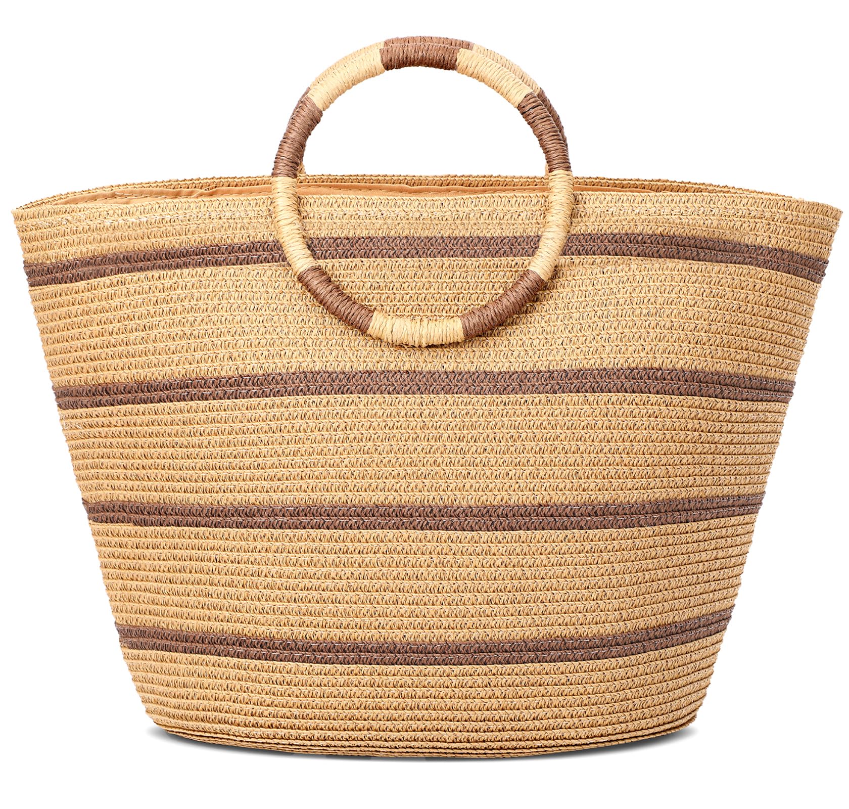 Women's Large Woven Straw Beach Tote Bag - Summer Vacation Essential for Pool, Travel & Shopping | Waterproof & Spacious Beach Bag for Women