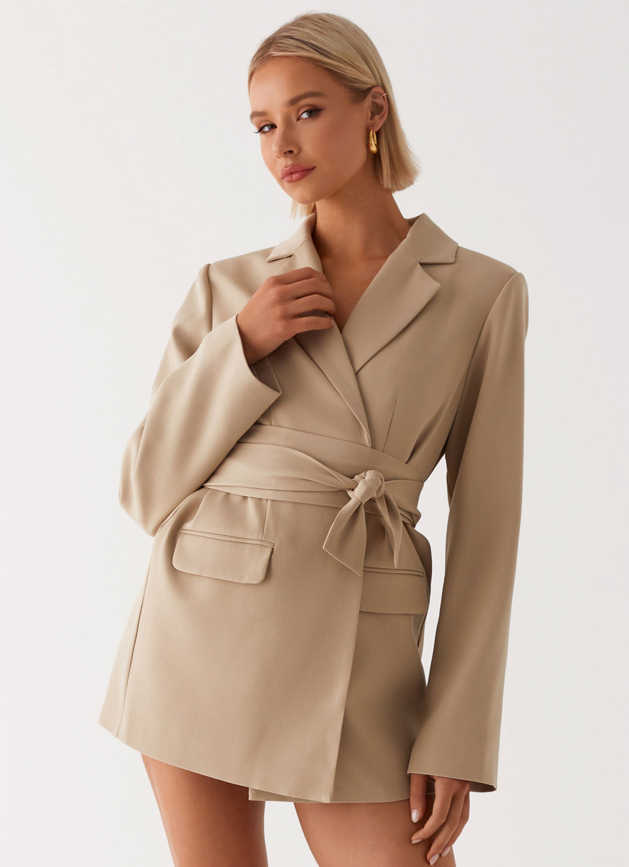 Clara Blazer Dress for Women - Elegant Brown Office Wear & Business Casual Outfit | Perfect for Work, Meetings, and Professional Events