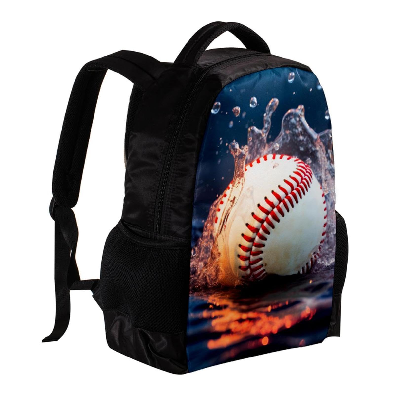 Men's & Women's Travel Backpack - Lightweight Durable Baseball Flame Sports Water Resistant Hiking Backpack for Outdoor Adventures, Gym & Daily Commute
