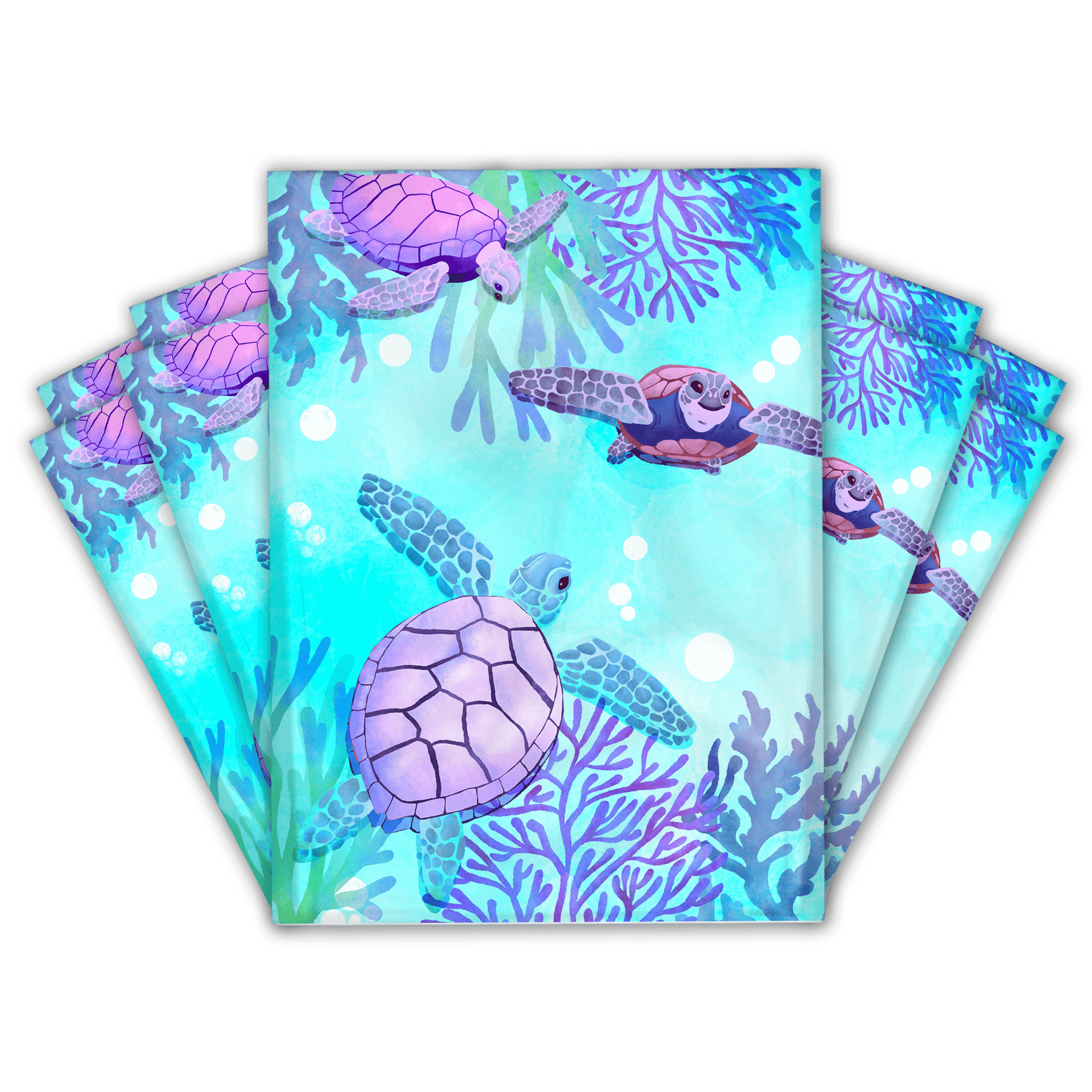 10x13 Inch Sea Turtle Printed Poly Mailers - Waterproof Shipping Envelopes, Eco-Friendly Mailing Bags for Ecommerce, Retail & Gift Packaging (Set of 50/100) - Perfect for Small Businesses, Online Stores & Handmade Crafts Shipping