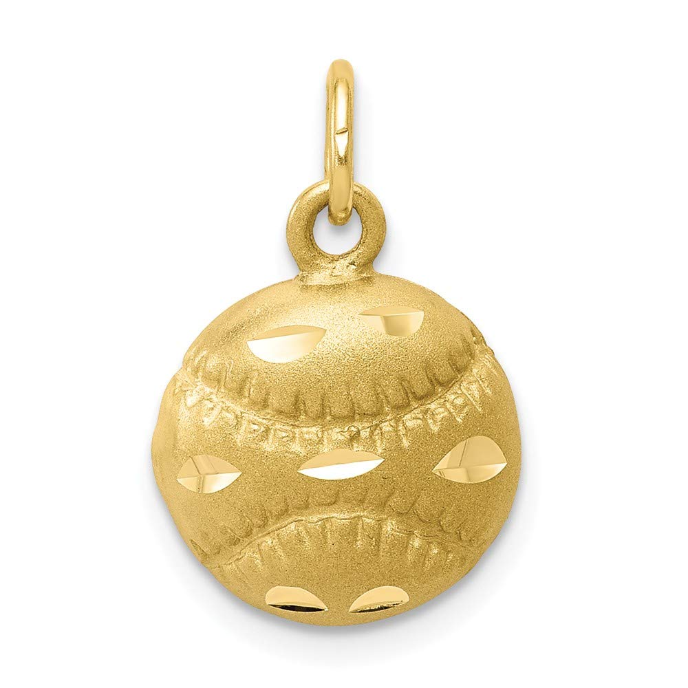 10K Yellow Gold Baseball Charm Pendant - Elegant Jewelry for Baseball Lovers, Gift for Players & Fans - Perfect for Games, Parties & Sports Events