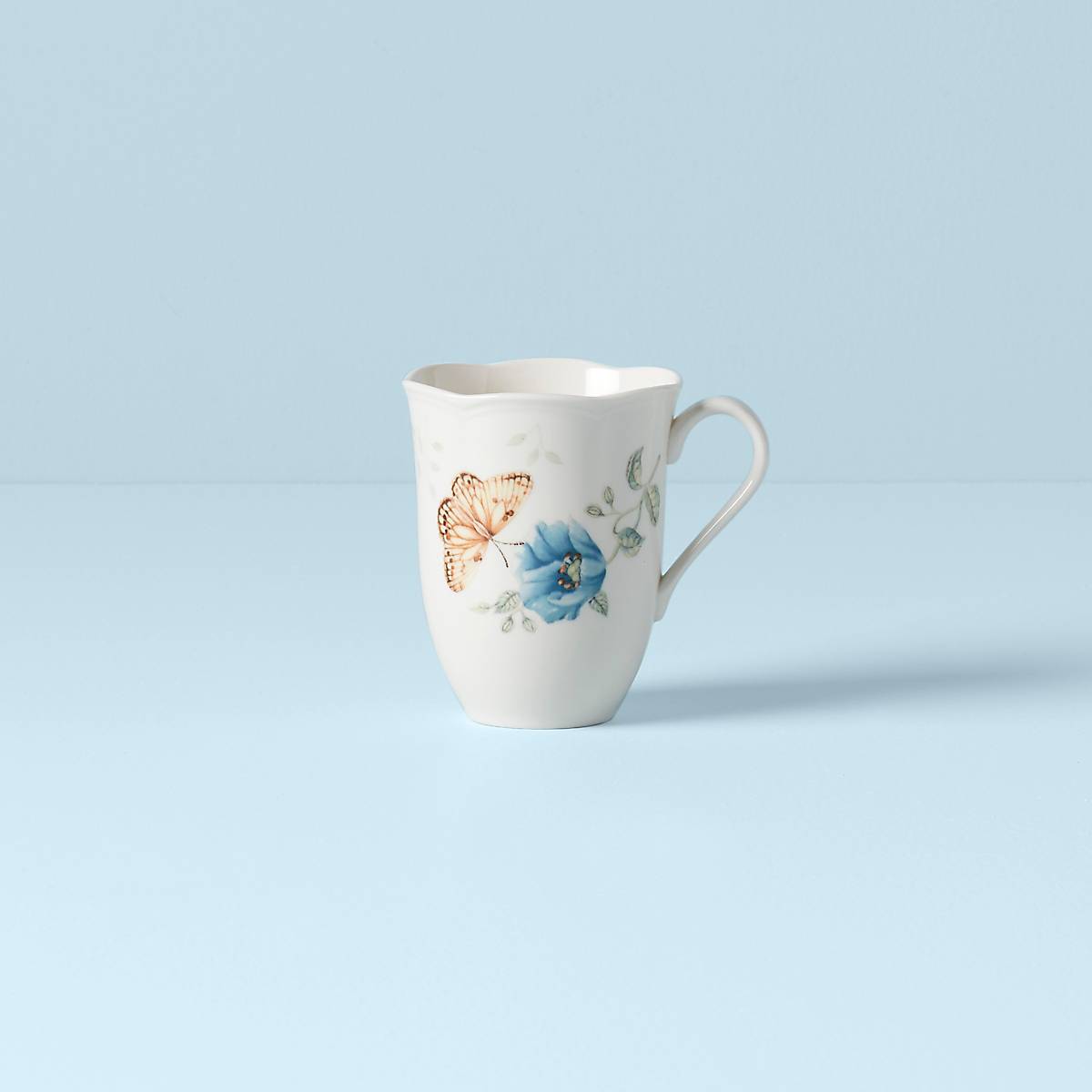Butterfly Meadow Fritillary Ceramic Coffee Mug - 15oz Hand-Painted Floral Design Tea Cup - Perfect for Home, Office & Gift Giving