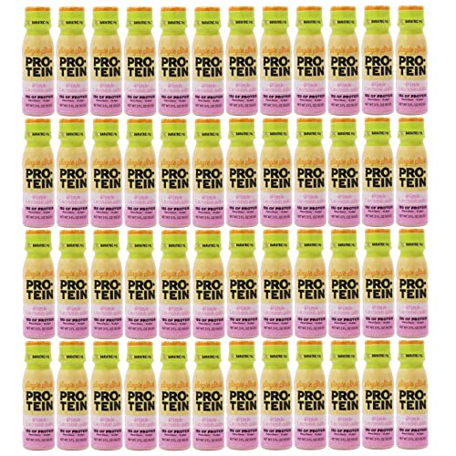 BariatricPal 15g Whey Protein & Collagen Shots - Pink Lemonade Flavor (48 Bottles) | High Protein Drink for Weight Loss & Muscle Recovery | Perfect for Post-Workout, Bariatric Surgery Recovery & Healthy Lifestyle
