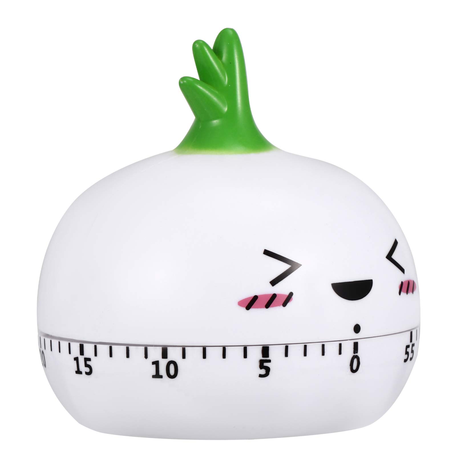 YARNOW Onion-Shaped Kitchen Timer - Manual Mechanical Cooking Timer with Alarm for Baking, Cooking & Home Decor - Cute White Desktop Decor for Kitchen & Office