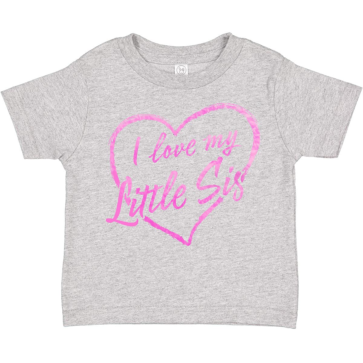Inktastic I Love My Little Sister Pink Chalk Heart Toddler T-Shirt - Cute Matching Sibling Outfits for Family Photos & Special Occasions