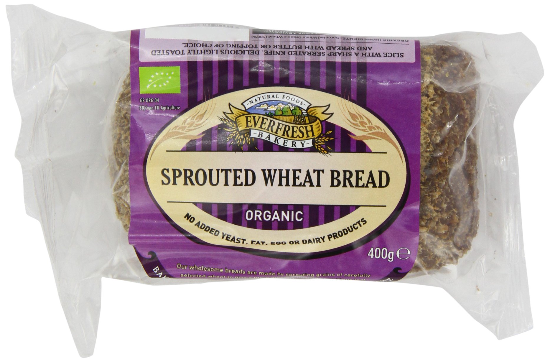 Organic Sprouted Wheat Bread by Everfresh Bakery - 400g Whole Grain Loaf | Healthy Breakfast, Sandwiches & Toast for Active Lifestyles