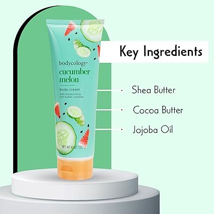 Cucumber Melon Body Cream for Women - 8 oz Hydrating Moisturizer for Dry Skin - Perfect for Daily Use & Gift Giving