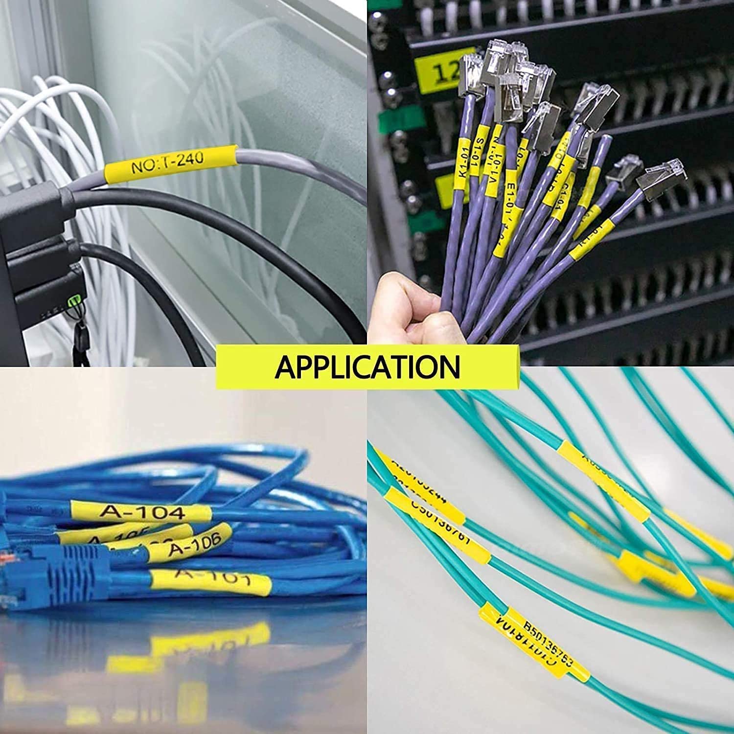 20 Pack Black on Yellow 5.8mm Heat Shrink Tube Label Tape - Compatible with Brother P-Touch HSE611, HSE-611, AHS 611, PTE550, PTP750, PTD450, PTD400AD, PT710BT - Perfect for Electrical Wiring, Cable Management & DIY Projects