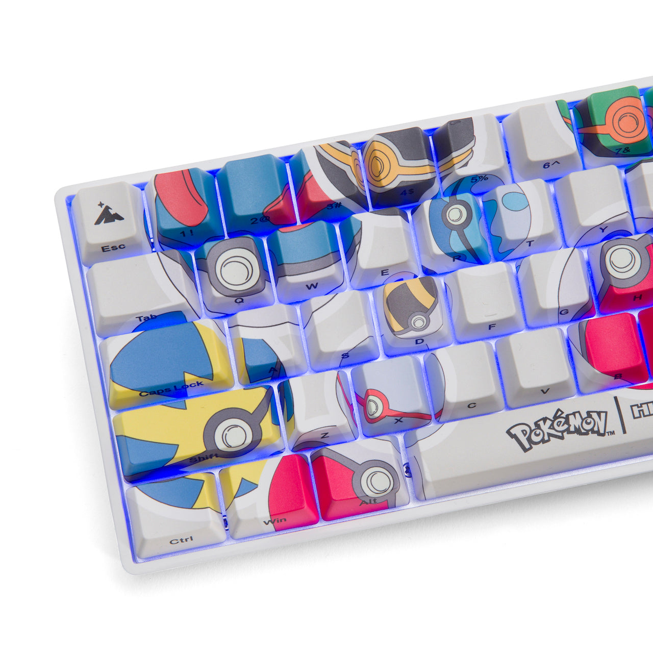 Pokémon HG Basecamp 65 Mechanical Keyboard with Poké Ball Sticker - Gaming & Typing for PC, Mac, Office & Home Use