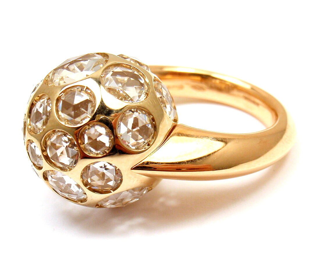 Authentic Pomellato Harem 18K Yellow Gold Rock Crystal Ring Size 5 - Luxury Jewelry for Women, Perfect for Weddings, Parties & Special Occasions