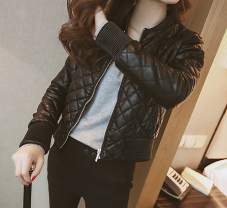 Women's Slim Fit Short Winter Jacket with Zipper - Plus Size Outerwear for Casual Wear & Cold Weather Fashion