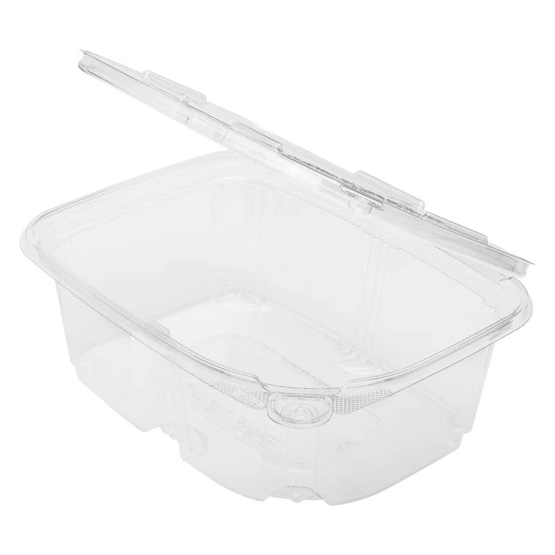 Deli PET Hinged Containers 32 oz (100 Count) - BPA-Free Plastic Food Storage Containers with Lids for Meal Prep, Leftovers & Restaurant Takeout