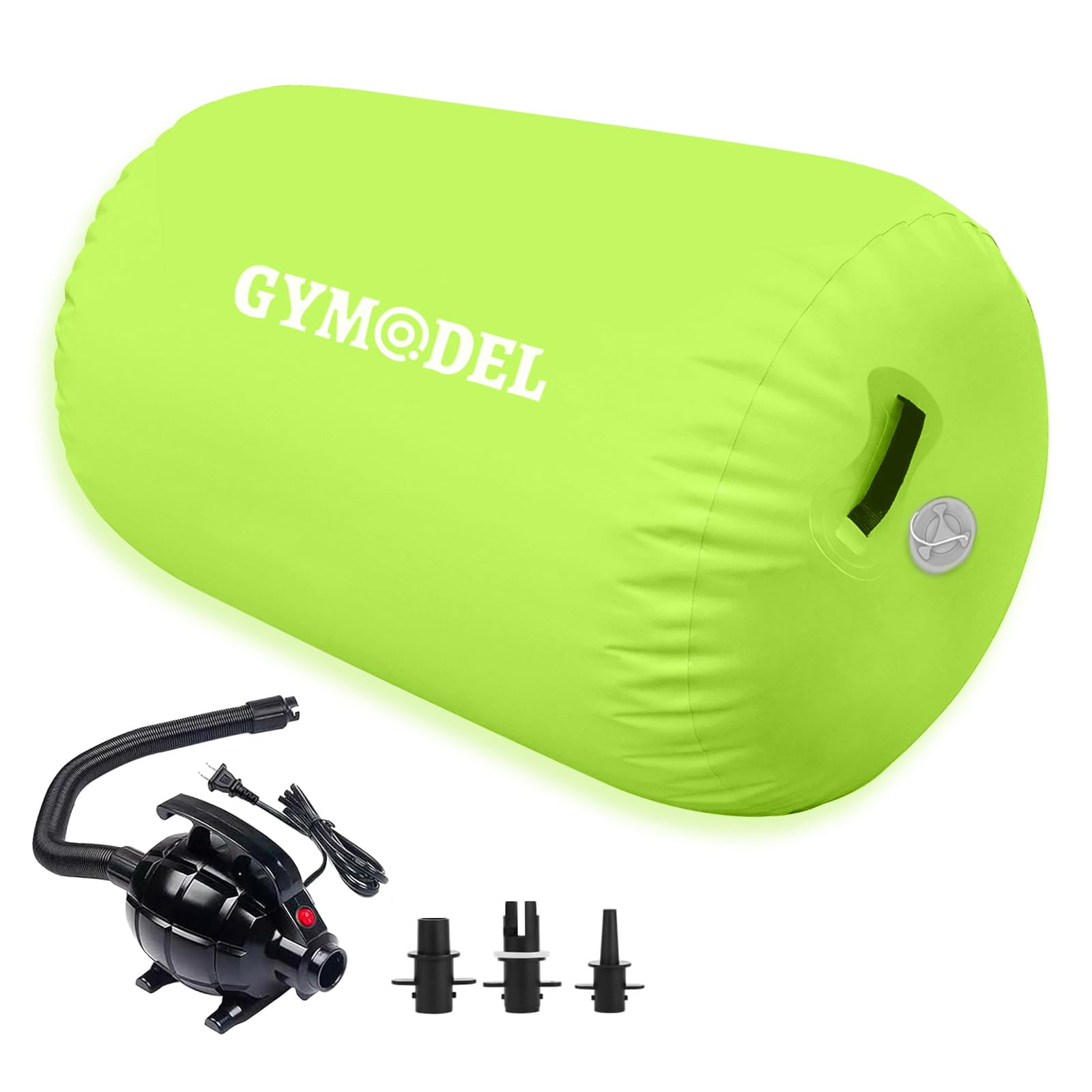 Inflatable Gymnastics Barrel Roller - Air Tumbling Mat for Back Handspring Training, Cheerleading, Yoga | Portable Home & Outdoor Use with Pump | Perfect for Gymnasts, Cheerleaders & Fitness Enthusiasts