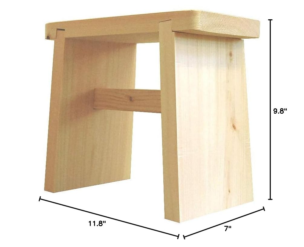 Premium Japanese Hinoki Wood Shower Stool - Natural Bath Seat for Spa, Sauna & Relaxation - Handcrafted Teak Shower Bench for Bathroom, Outdoor & Wellness Retreats