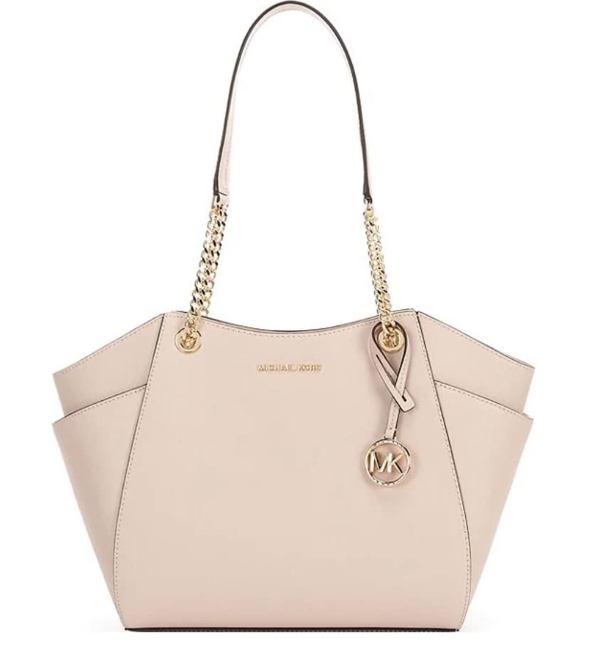 Michael Kors Women's Jet Set Travel Large Chain Shoulder Bag - Stylish Designer Handbag for Work, Travel & Everyday Use | Premium Leather Tote with Gold-Tone Chain Strap | Perfect Gift for Women
