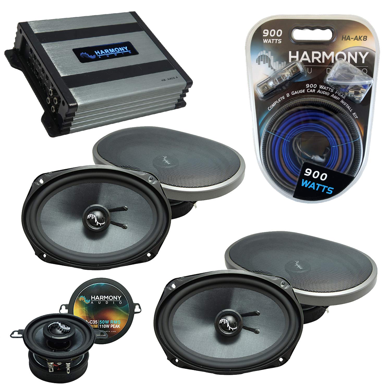2007-2011 Toyota Camry OEM Replacement Speakers - Harmony Audio C69 & C35 Bundle with HA-A400.4 Amplifier | Car Audio Upgrade for Enhanced Sound Quality