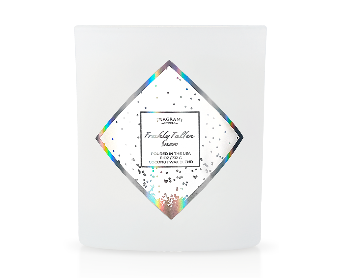 Fresh Fallen Snow Scented Soy Wax Jewel Candle - Jewelry-Free Aromatherapy Candle for Home, Relaxation & Gift Giving