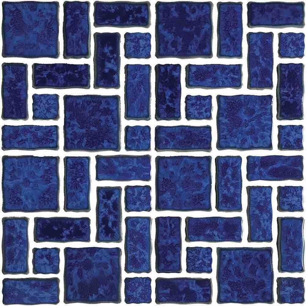 Pool Mosaic Tile Reflection Caribbean Blue Random - Stunning Glass Tiles for Swimming Pool, Spa & Backyard Decor