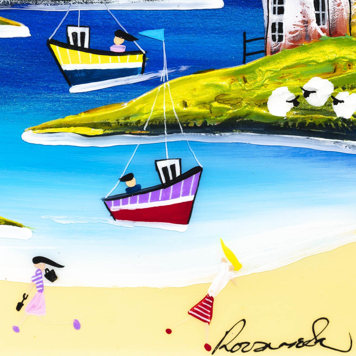 Original 'A Day of Sailing' Artwork - Premium Wall Decor for Living Room, Bedroom & Office - Perfect Nautical Theme Gift for Sailors & Beach Lovers