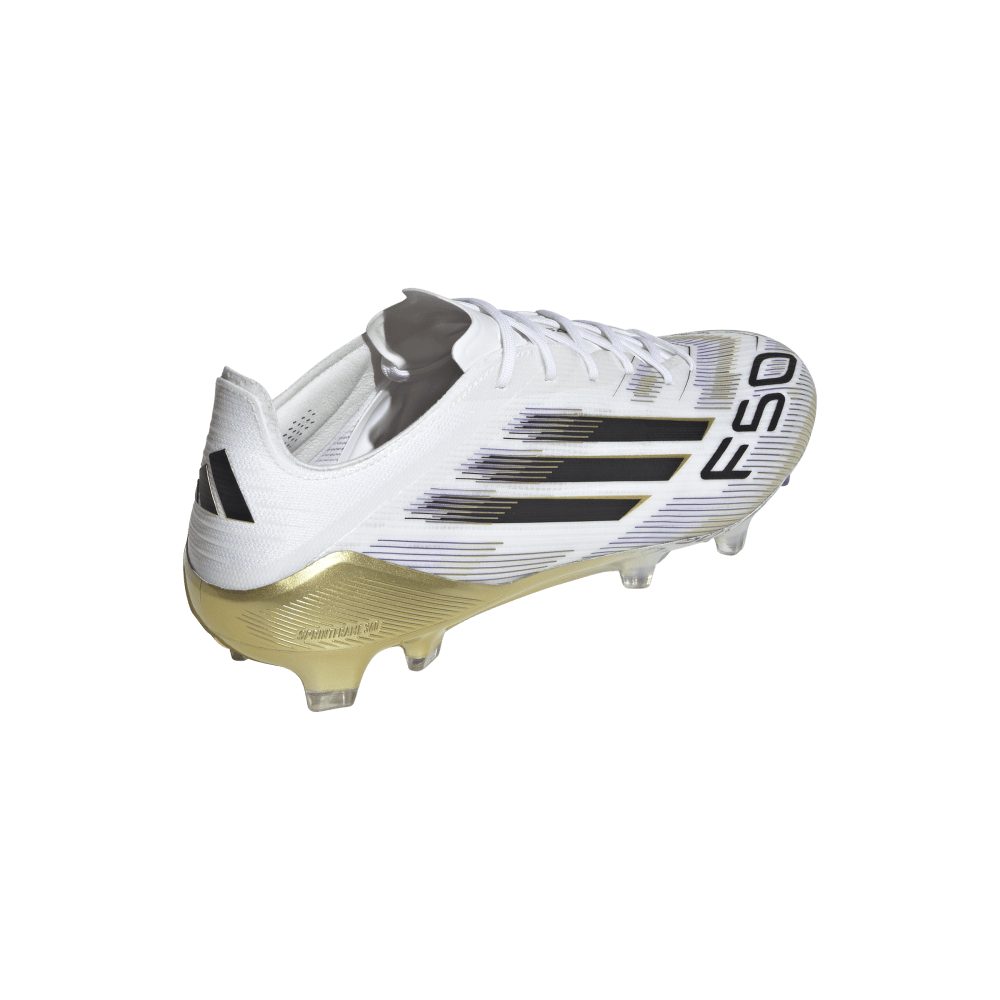 Adidas F50 Elite FG Soccer Cleats for Men - White/Black/Metallic Gold Football Shoes - Perfect for Professional Matches & Training Sessions
