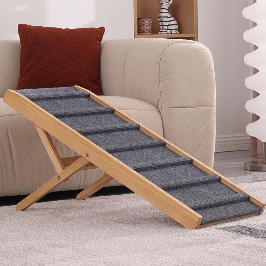 Extra Large Dog Ramp for Beds, Cars & Couches - Heavy Duty Pet Stairs for Small to Large Dogs - Helps Pets Climb onto Furniture, Trucks & SUVs - Perfect for Elderly Dogs & Post-Surgery Recovery