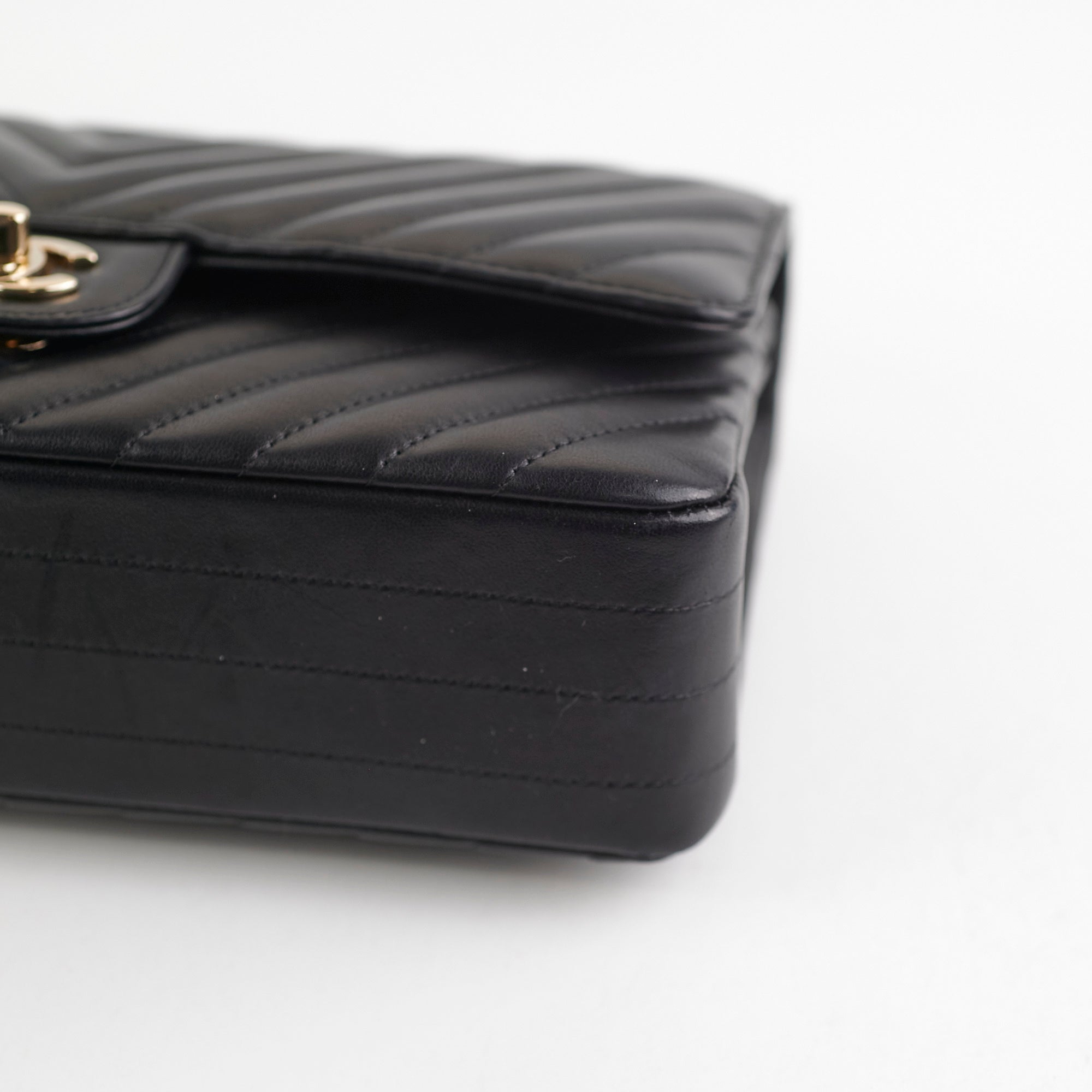 Chanel Medium/Large Chevron Classic Flap Bag in Black | Luxury Designer Handbag for Women | Perfect for Evening Events, Parties & Special Occasions