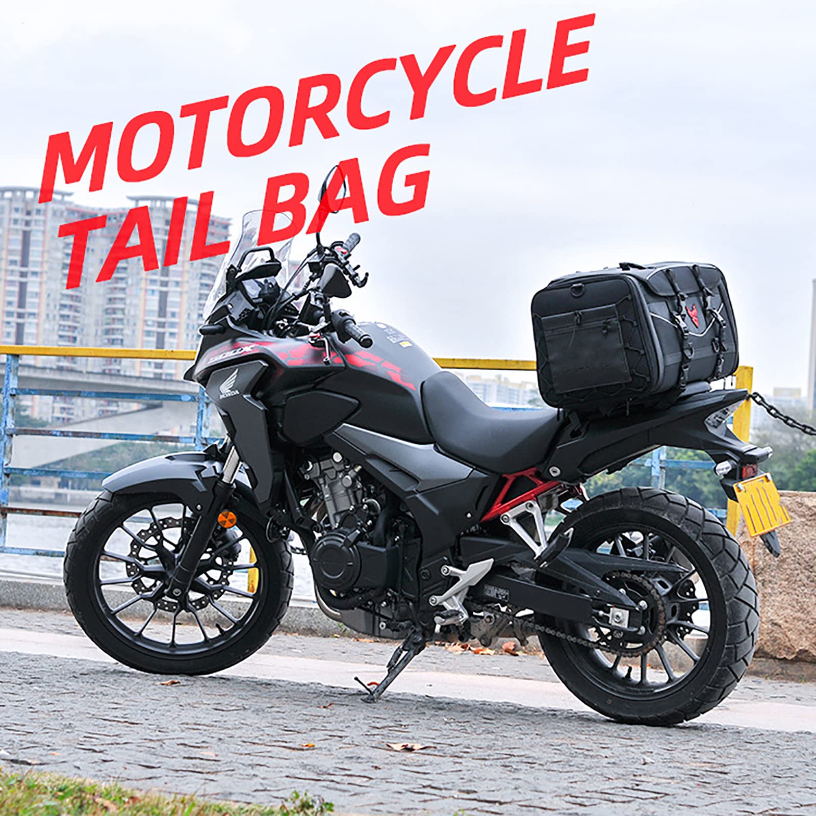 Waterproof Motorcycle Tail Bag - High Capacity Rear Seat Storage Bag with Multifunction Pockets | Durable Motorbike Luggage for Commuting, Travel & Adventure Rides