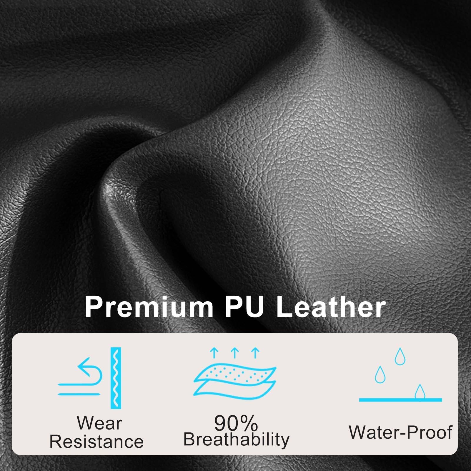 Ergonomic Office Chair with Adjustable Lumbar Support - PU Leather Executive Computer Desk Chair for Home Office, Gaming & Study - Swivel Rolling Chair with Tilt Lock - Black (Perfect for Remote Work, Online Classes & Long Gaming Sessions)