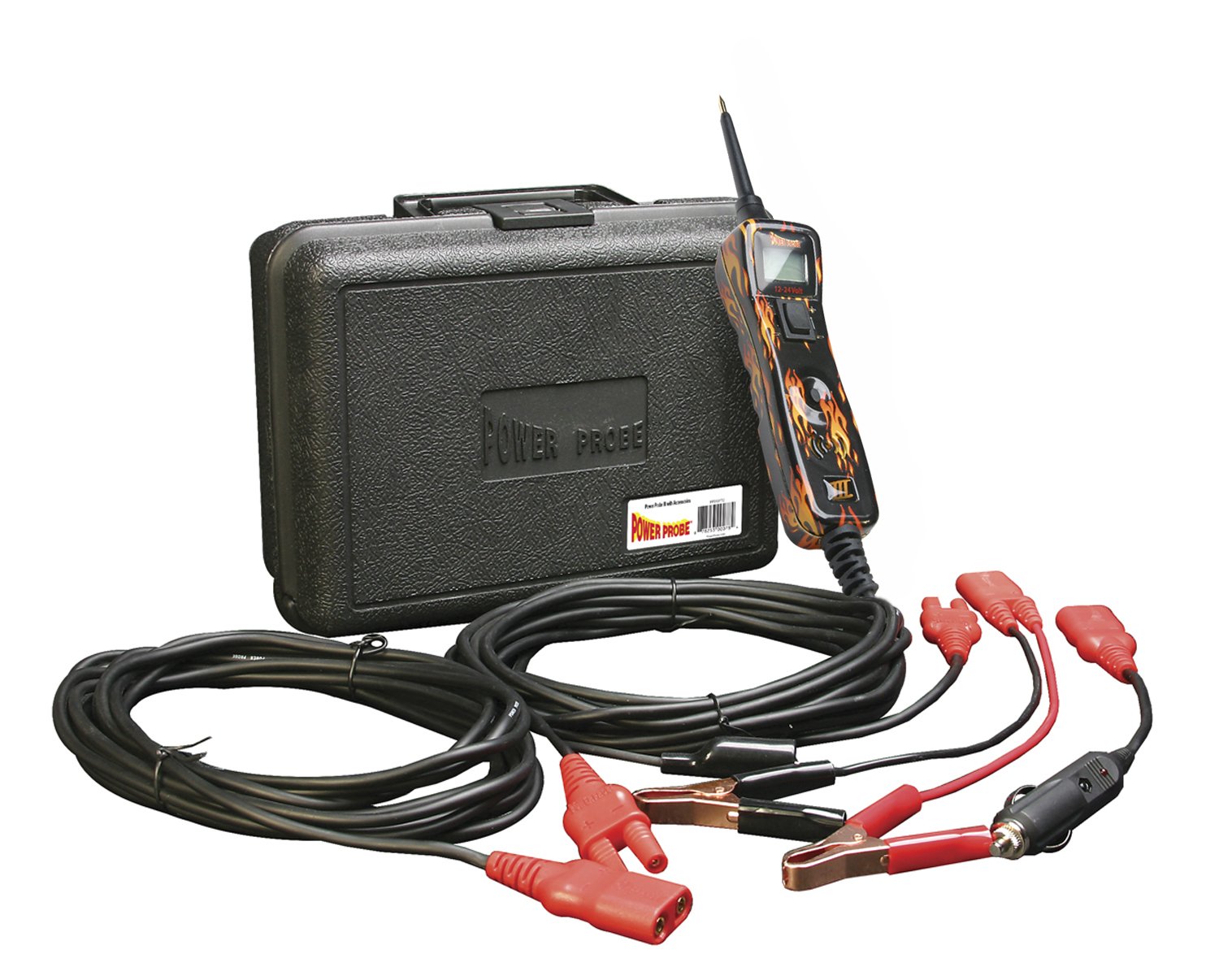 Power Probe III with Case & Accessories - Fire (PP319FIRE) | Automotive Diagnostic Test Tool | Digital Volt Meter | AC/DC Current Resistance Tester | Circuit Tester for Car Repair & Electrical Troubleshooting
