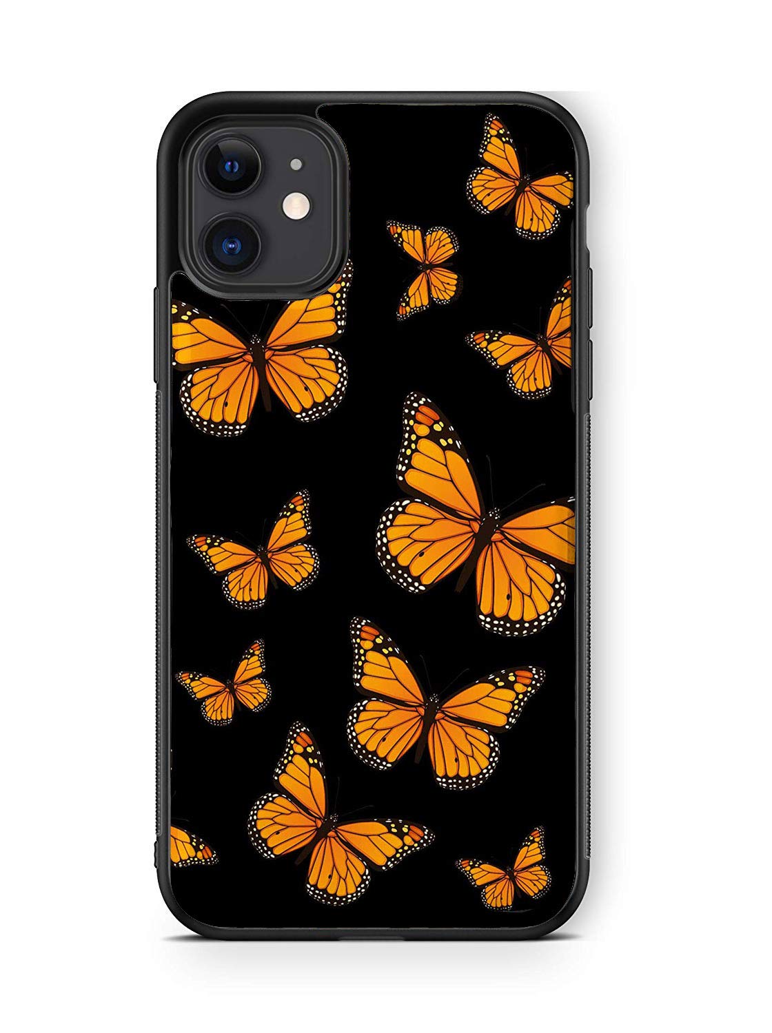 Hng Kiang Hu iPhone 12 Pro Max Case 6.7 Inch - Butterfly Design Tempered Glass Protective Cover for Women | Perfect Gift for Girls, Birthday Present & Everyday Use