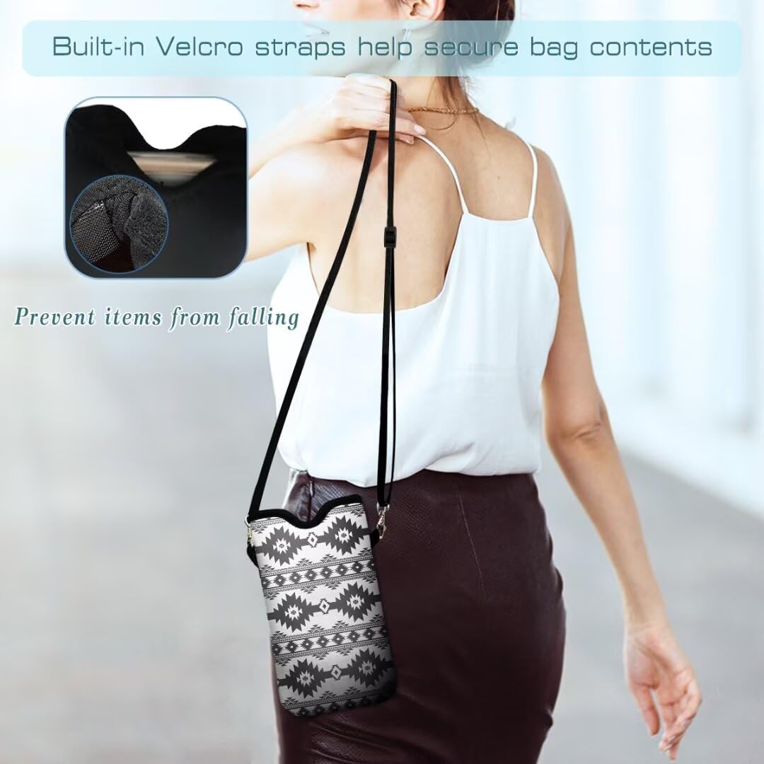 Neoprene Crossbody Phone Pouch with Lanyard - Compatible with iPhone 16/15/14/13/12 & Samsung S24/S23+/A35 - Bohemian Style Phone Sleeve Case for Women & Men - Perfect for Travel, Shopping & Outdoor Activities